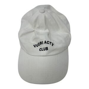 Vuori Active Club White Baseball Cap Adjustable Strapback Hat Cotton